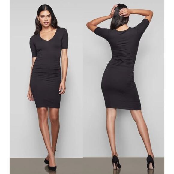 NWT Good American Low Down Mini Dress Women's Size 1 S Black Classic Bodycon - Picture 1 of 11